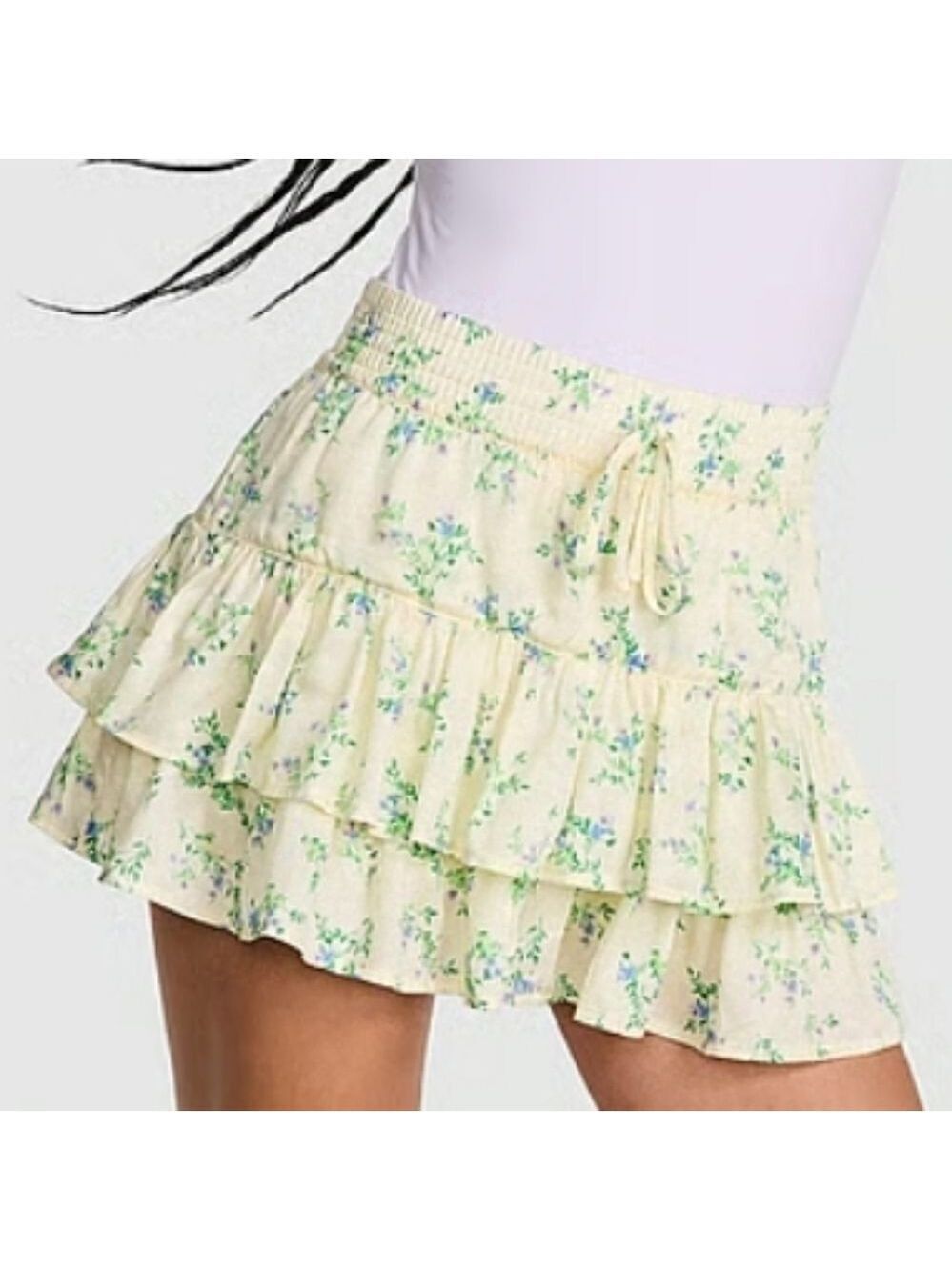 VS PINK Summer Fling Satin Ruffle Skirt Size XXL